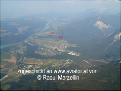 Luftaufnahme Flugplatz Ferlach Gleinach lokg: ca 5 min nach überfliegen Loiblpass in richtung Nord