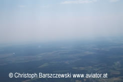 Flugplatz Punitz-Güssing gesehen vom Nordwesten, Entfernung ca. 6 NM