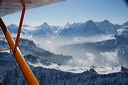 Schweiz, Luftaufnahmen, Gletscherflug, Gletscherlandung, Alpenflug, Gebirgsfliegerei, Gebirgsflug, Mountain flying, Piper Cub, Hans Fuchs, Flugchronik