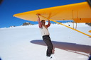 Schweiz, Luftaufnahmen, Gletscherflug, Gletscherlandung, Alpenflug, Gebirgsfliegerei, Gebirgsflug, Mountain flying, Piper Cub, Hans Fuchs, Flugchronik, Ski-Flugzeug, Ski plane