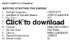 Checklist Aviat Husky A-1