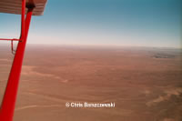 Luftaufnahme: über Arizona auf dem Weg zum Meteor crater